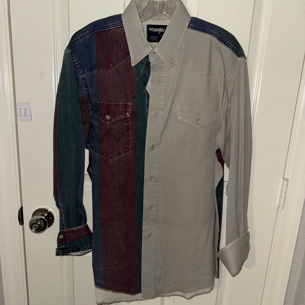 Vintage Wrangler Men's Multicolor western Shirt